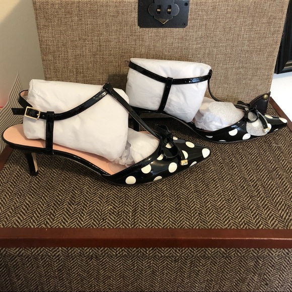 Kate Spade New Pomona PolkaDot Patten Kitten Heels - Picture 7 of 8